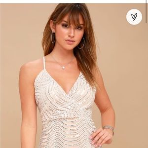 White and Silver LuLus Mini Dress